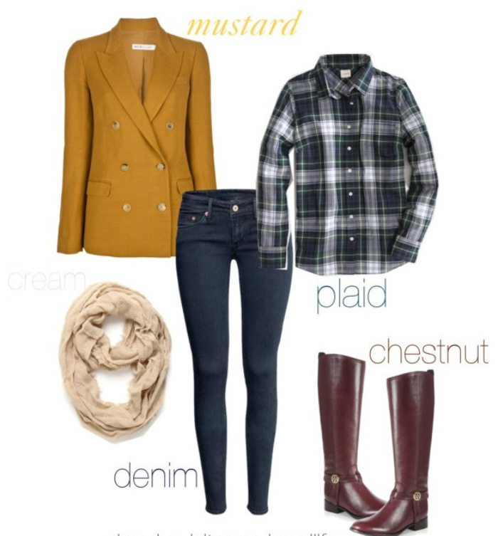 how to style mustard and plaid