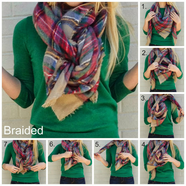 three ways to tie blanket scarf