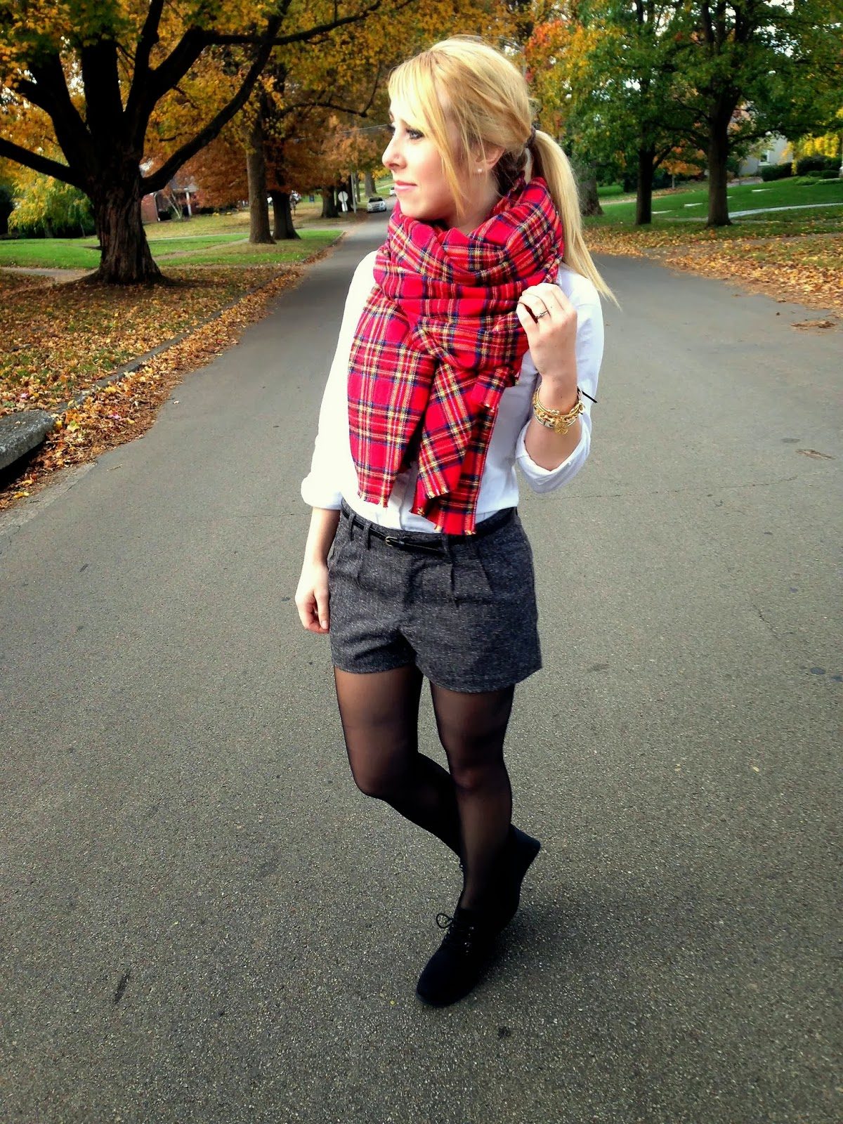 stewart tartan shorts blanket scarf herringbone shorts