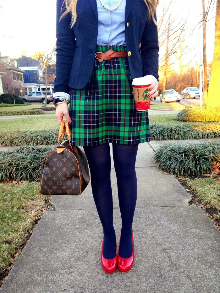 Blair Waldorf plaid skirt fall