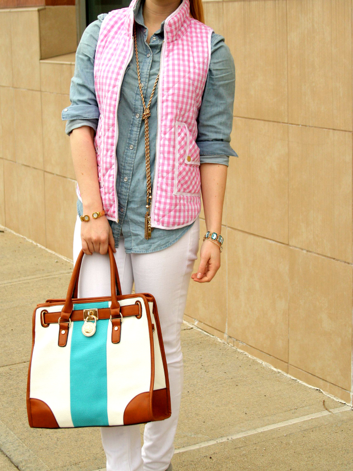 Pink gingham vest_6276