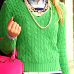 Pink, Green, & Navy Striped Dress w/ShopBellaC