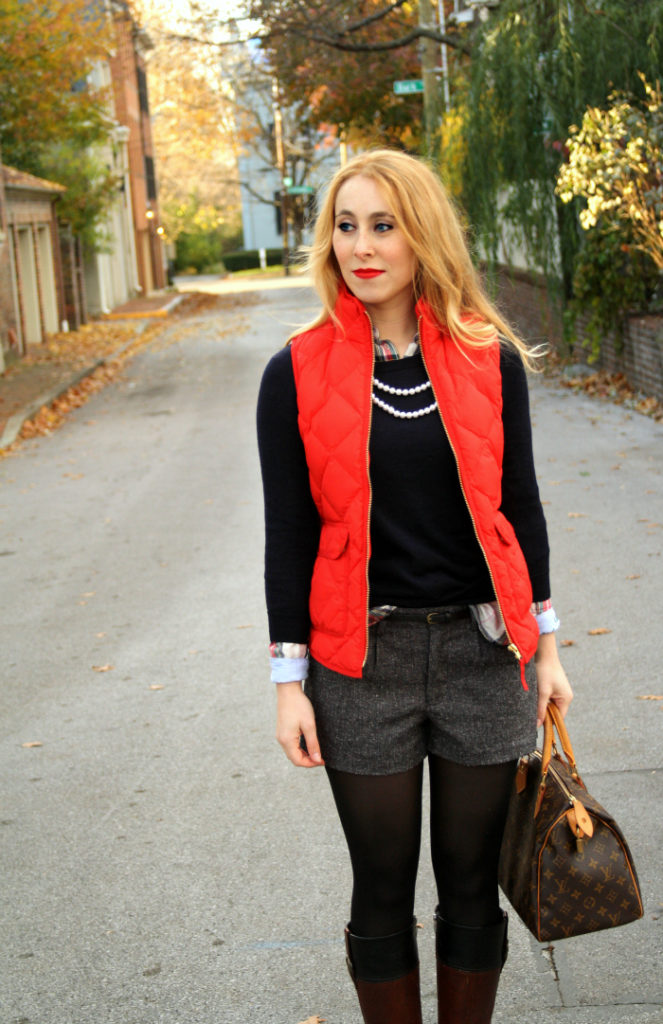 tweed shorts outfit