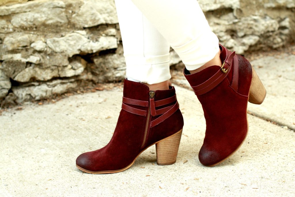 burgundy ankle booties pre-fall