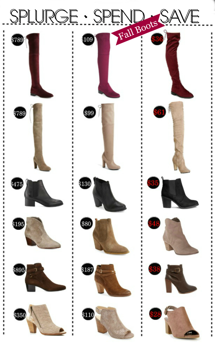 splurge, spend, save: fall boots