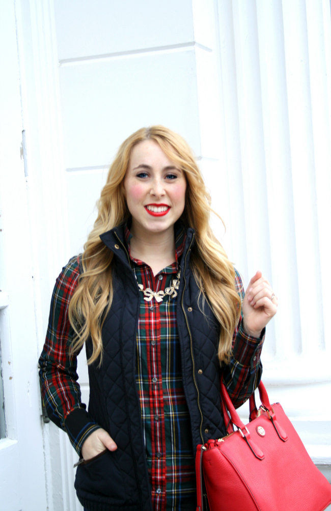 holiday style stewart plaid vest