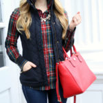 Holiday Casual:  Stewart Plaid & Navy Vest