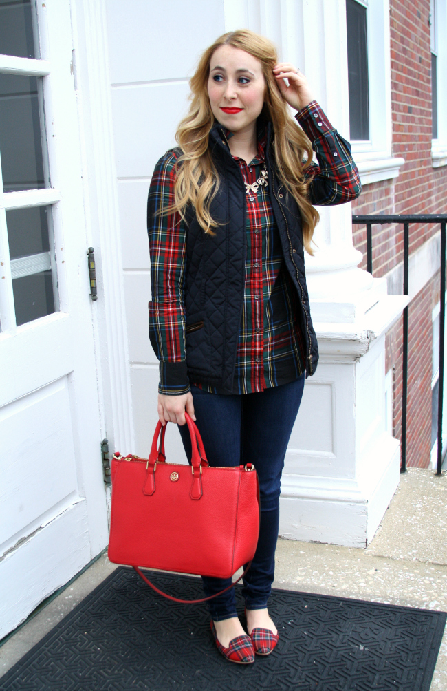 holiday style stewart plaid vest