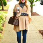 Classy Neutrals in Camel Poncho & Leopard Flats