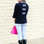 Elizabeth Wilson Designs Ruffled Gingham Bow Sweatshirt