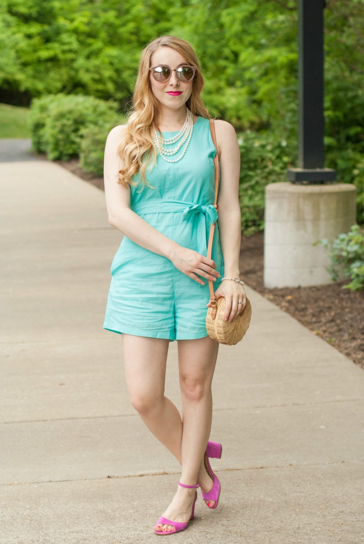 lauren james romper wedding preppy summer pearls