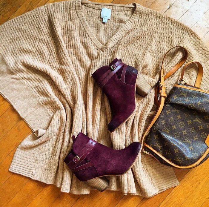 burgundy ankle booties camel poncho nordstrom anniversary sale