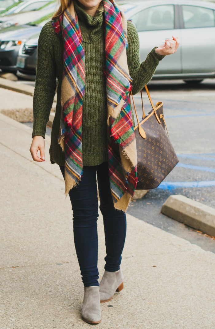 olive tunic blanket scarf maternity preppy fall target zara plaid
