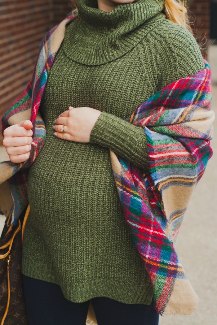 olive tunic blanket scarf maternity preppy fall target zara plaid