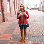 Red Burberry Jacket & OTK Boots