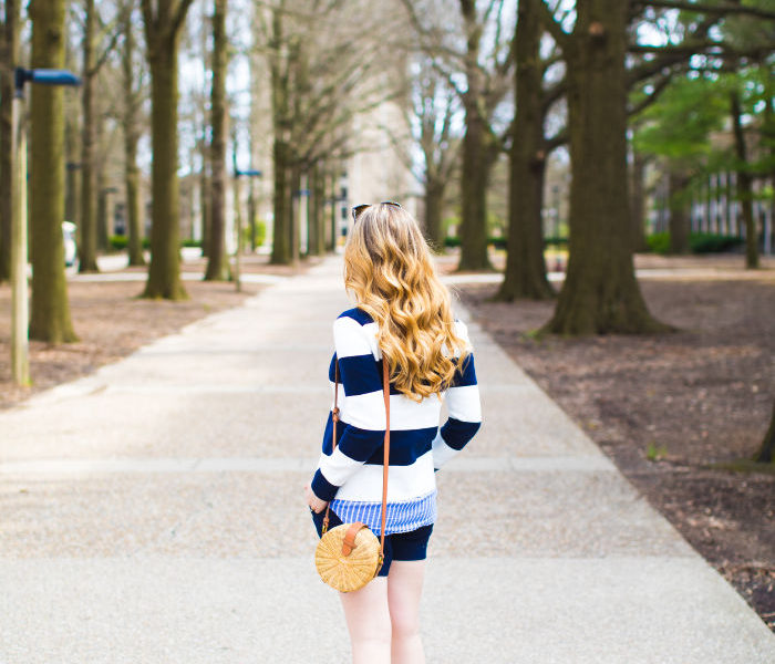 striped blazer preppy