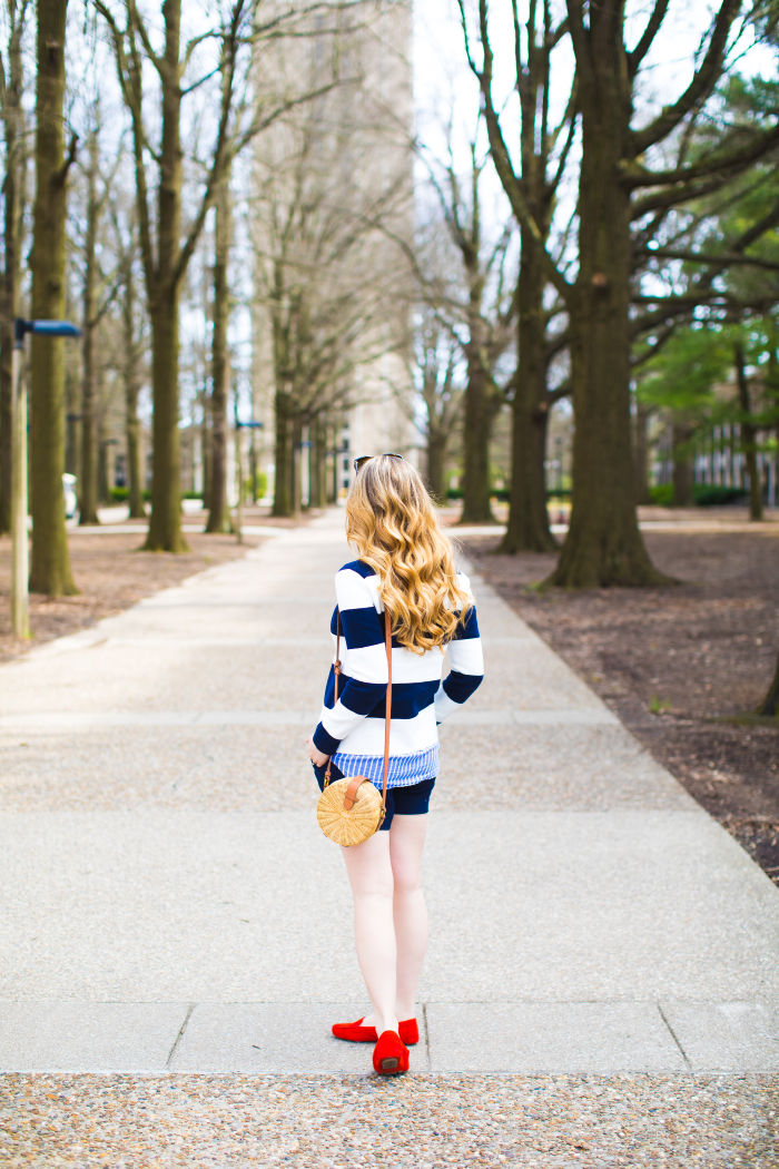 striped blazer preppy