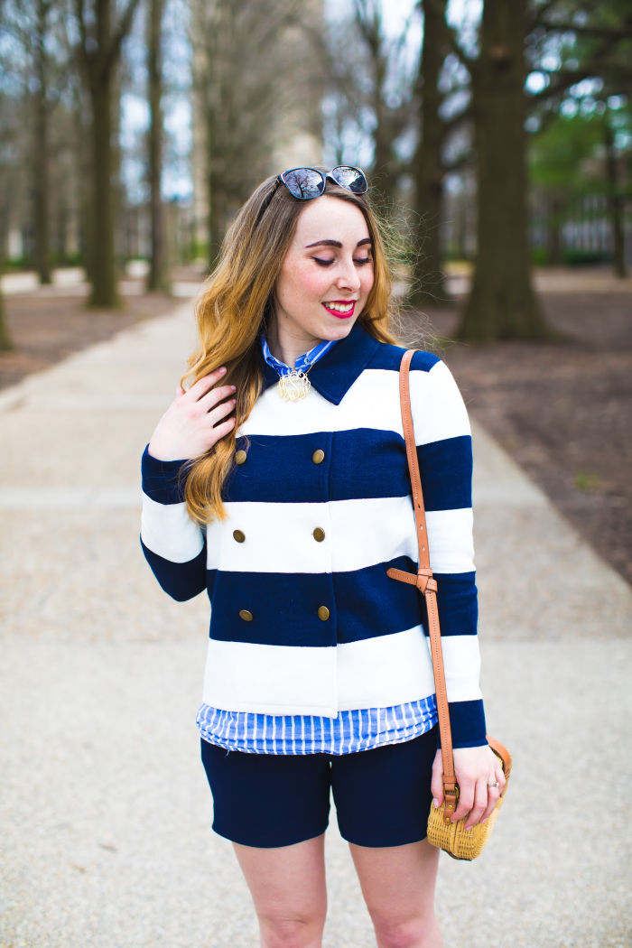 striped blazer preppy